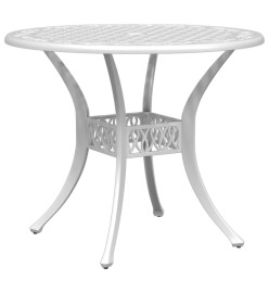Ensemble à manger de jardin 5 pcs blanc aluminium coulé