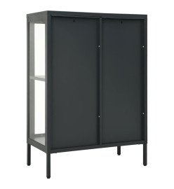 Buffet Anthracite 75x35x105 cm Acier et verre