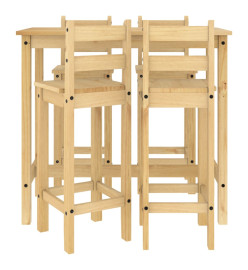 Ensemble de bar 5 pcs Bois de pin massif