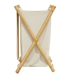 Panier à linge blanc crème 41,5x36x63,5 cm bambou