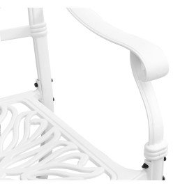 Ensemble de bistro 3 pcs blanc aluminium coulé