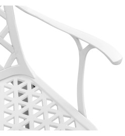 Ensemble à manger de jardin 5 pcs blanc aluminium coulé
