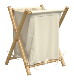 Panier à linge blanc crème 45x55x63,5 cm bambou