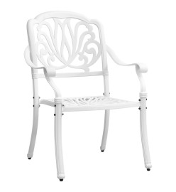 Ensemble à manger de jardin 5 pcs blanc aluminium coulé