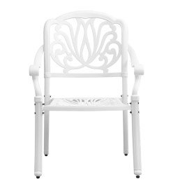Ensemble à manger de jardin 5 pcs blanc aluminium coulé