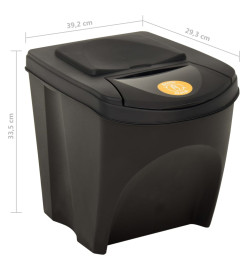 Poubelles empilables 4 pcs Anthracite 100 L