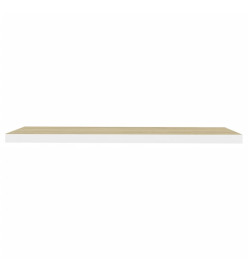 Étagère flottante murale Chêne et blanc 90x23,5x3,8 cm MDF