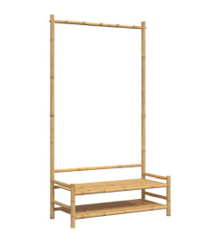 Porte-vêtement avec étagères 103x40x183 cm bambou