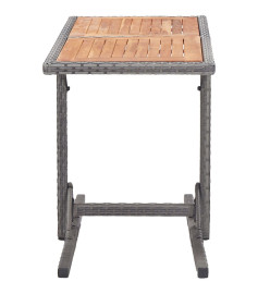 Table de jardin Anthracite Résine tressée et bois d'acacia