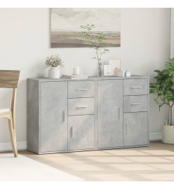 Buffets 2 pcs gris béton 60x31x70 cm bois d'ingénierie