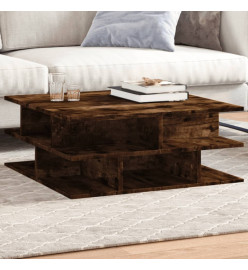 Table basse chêne fumé 70x70x29 cm bois d'ingénierie