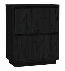 Buffet Noir 60x34x75 cm Bois massif de pin