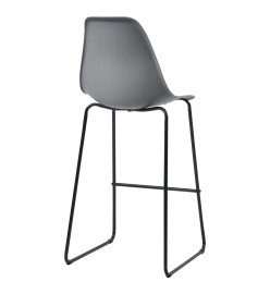 Tabourets de bar lot de 2 gris plastique