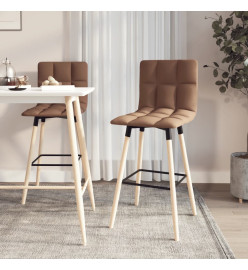 Tabourets de bar lot de 2 taupe tissu