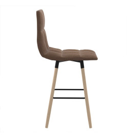 Tabourets de bar lot de 2 taupe tissu