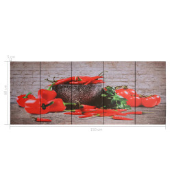 Jeu de tableau sur toile Paprikas Multicolore 150x60 cm