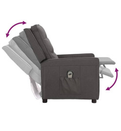 Fauteuil inclinable électrique Gris foncé Tissu