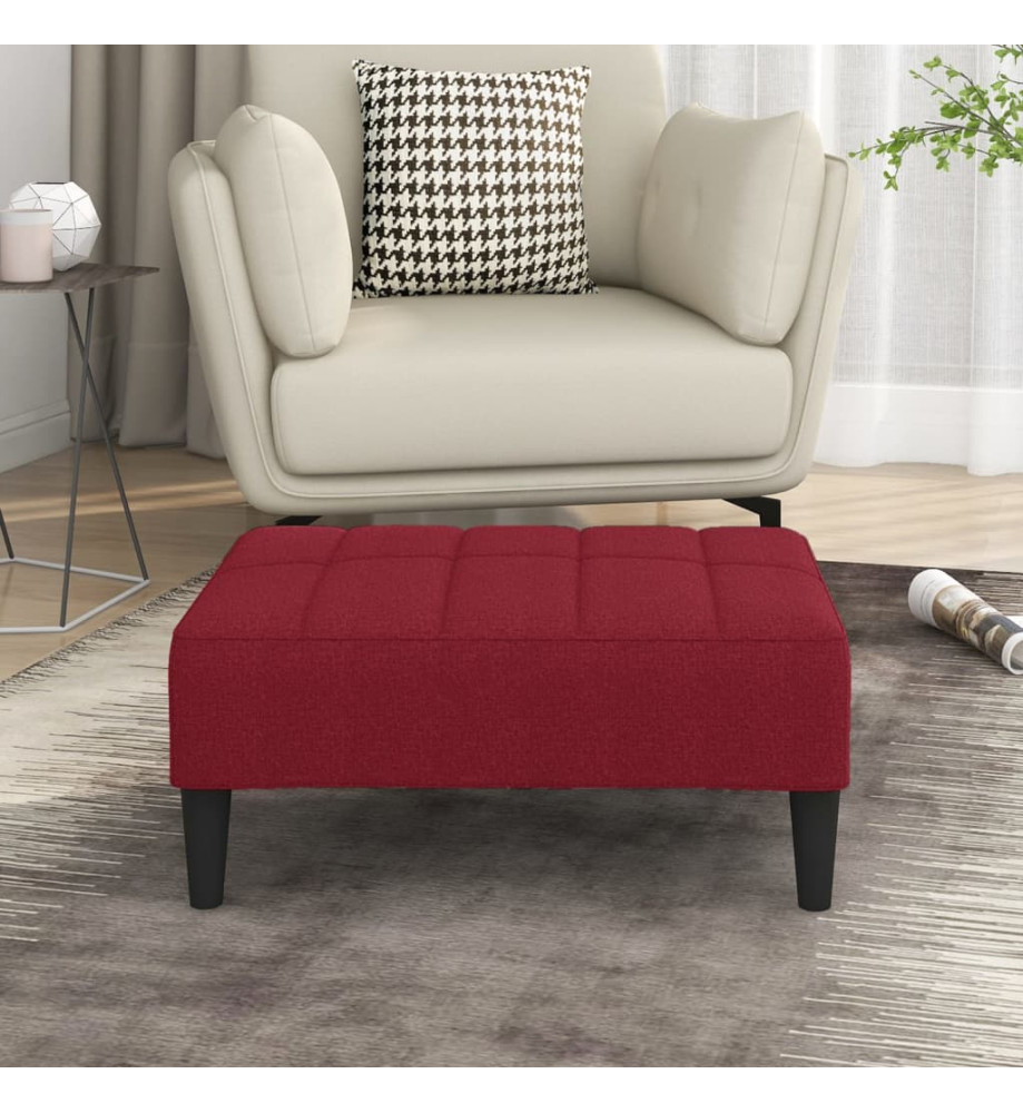 Repose-pied Rouge bordeaux 78x56x32 cm Tissu