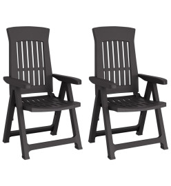 Chaises inclinables de jardin 2 pcs anthracite PP