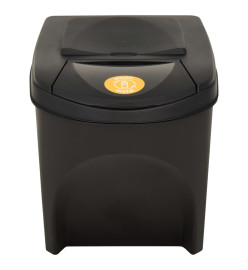 Poubelles empilables 3 pcs Anthracite 75 L