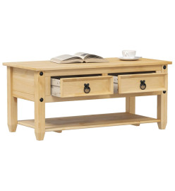 Table basse avec tiroirs Corona 100x48x45 cm bois de pin massif