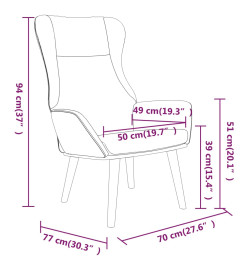Chaise de relaxation avec repose-pied Gris foncé Tissu