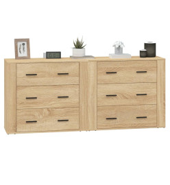 Buffets 2 pcs chêne sonoma bois d'ingénierie