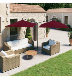 Parasol double avec mât en acier Rouge bordeaux 600x300 cm