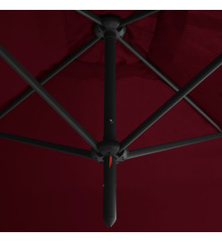 Parasol double avec mât en acier Rouge bordeaux 600x300 cm