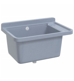 Lavabo pour montage murale gris 60x40x28 cm résine