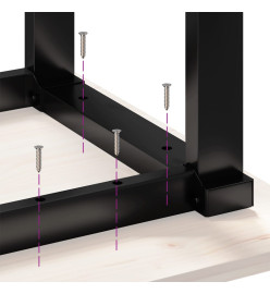 Pieds de table à manger cadre en O 60x60x73 cm fonte