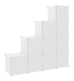 Armoire de rangement pour enfants avec 10 cubes Blanc PP