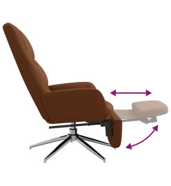 Chaise de relaxation avec repose-pied Marron Similicuir daim