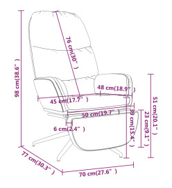 Chaise de relaxation avec repose-pied Marron Similicuir daim