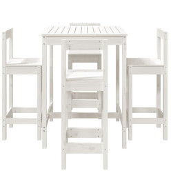 Ensemble de bar de jardin 5 pcs blanc bois massif de pin