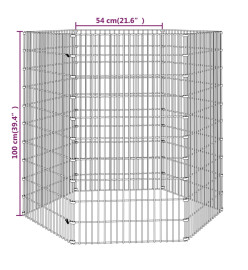 Cage à lapin 6 panneaux 54x100 cm Fer galvanisé