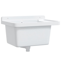 Lavabo pour montage murale blanc 50x35x24 cm résine