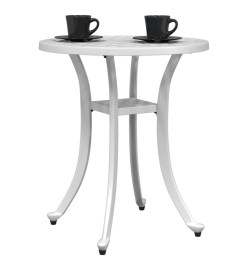 Table de jardin blanc Ø48x53 cm aluminium coulé