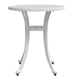 Table de jardin blanc Ø48x53 cm aluminium coulé