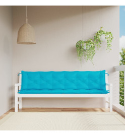 Coussins de banc de jardin lot de 2 turquoise 200x50x7 cm tissu