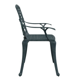 Chaises de jardin lot de 2 vert aluminium coulé