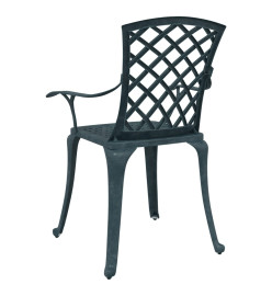 Chaises de jardin lot de 2 vert aluminium coulé