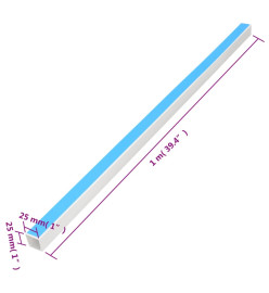 Goulotte de câble auto-adhésive 25x25 mm 10 m PVC