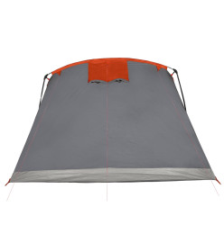 Tente de camping tunnel 10 personnes gris et orange imperméable