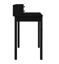 Bureau Noir 110x50x93 cm Bois massif de pin