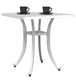 Table de jardin blanc 53x53x53 cm aluminium coulé