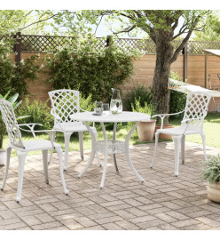 Table de jardin blanc Ø90x75 cm aluminium coulé