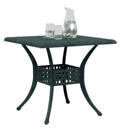 Table de jardin vert 80x80x75 cm aluminium coulé