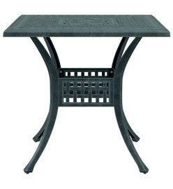 Table de jardin vert 80x80x75 cm aluminium coulé