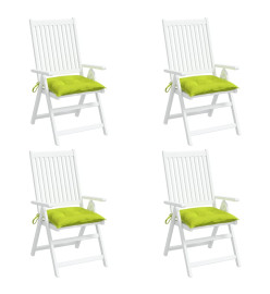 Coussins de chaise lot de 4 vert brillant 40x40x7 cm